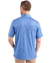 New England Patriots Historic Cutter & Buck Pike Constellation Print Stretch Mens Polo Chelan Blue Back Thumbnail Image