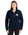 New York Giants Historic Cutter & Buck Cascade Epic Comfort Recycled Sherpa Fleece Womens Full Zip Jacket Navy Blue Front Thumbnail Image
