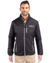 New York Jets Historic Cutter & Buck Rainier Recycled Insulated Puffer Mens Big & Tall Full Zip Jacket Black Front Thumbnail Image