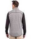 Los Angeles Chargers Historic Cutter & Buck Mainsail Sweater-Knit Mens Full Zip Vest Polished Heather Back Thumbnail Image