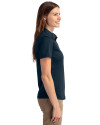 Los Angeles Chargers Historic Cutter & Buck Prospect Eco Textured Stretch Recycled Womens Short Sleeve Polo Navy Blue Side Thumbnail Image