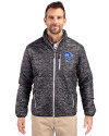 Los Angeles Rams Historic Cutter & Buck Rainier PrimaLoft® Mens Eco Insulated Full Zip Printed Puffer Jacket Black Front Thumbnail Image