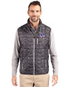 New England Patriots Historic Cutter & Buck Rainier PrimaLoft® Mens Eco Insulated Full Zip Printed Puffer Vest Black Front Thumbnail Image
