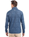 Los Angeles Chargers Historic Cutter & Buck Traverse Stretch Eco Camo Print Quarter Zip Mens Big and Tall Pullover Navy Blue Back Thumbnail Image