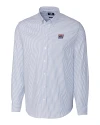 New York Giants Historic Cutter & Buck Stretch Oxford Stripe Mens Big and Tall Long Sleeve Dress Shirt French Blue Mannequin Thumbnail Image