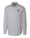 Las Vegas Raiders Historic Cutter & Buck Stretch Oxford Stripe Mens Big and Tall Long Sleeve Dress Shirt Charcoal Mannequin Thumbnail Image