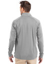 Miami Dolphins Historic Cutter & Buck Adapt Eco Knit Stretch Recycled Mens Big and Tall Quarter Zip Pullover Polished Medium Gray Back Thumbnail Image