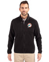 Miami Dolphins Historic Cutter & Buck Cascade Eco Sherpa Mens Big & Tall Fleece Jacket Black Front Thumbnail Image