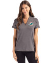 Miami Dolphins Cutter & Buck Forge Eco Heathered Stretch Womens Blade Top Dark Black Heather Front Thumbnail Image
