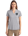 Las Vegas Raiders Cutter & Buck Forge Eco Heathered Stretch Womens Blade Top Polished Heather Front Thumbnail Image