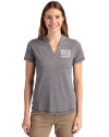 New York Giants Cutter & Buck Forge Eco Heathered Stretch Womens Blade Top Charcoal Heather Front Thumbnail Image