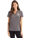 Miami Dolphins Historic Cutter & Buck Forge Eco Heathered Stretch Womens Blade Top Dark Black Heather Front Thumbnail Image