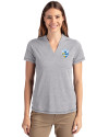 Los Angeles Chargers Historic Cutter & Buck Forge Recycled Four-Way Stretch Heathered Womens Blade Top Polished Heather Front Thumbnail Image