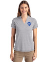 Los Angeles Rams Historic Cutter & Buck Forge Eco Heathered Stretch Womens Blade Top Polished Heather Front Thumbnail Image
