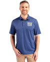 New York Giants Cutter & Buck Pike Banner Print Stretch Mens Polo Navy Blue Front Thumbnail Image