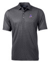 New England Patriots Historic Cutter & Buck Pike Banner Print Stretch Mens Polo Black Mannequin Thumbnail Image