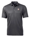 View image 3: Miami Dolphins Historic Cutter & Buck Pike Banner Print Stretch Mens Polo Black Mannequin