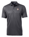 Miami Dolphins Historic Cutter & Buck Pike Banner Print Stretch Mens Polo Black Mannequin Thumbnail Image