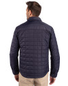New York Giants Historic Cutter & Buck Rainier PrimaLoft® Mens Eco Insulated Quilted Shirt Jacket Dark Navy Back Thumbnail Image