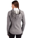 New York Giants Historic Cutter & Buck Mainsail Full Zip Hooded Womens Jacket Polished Heather Back Thumbnail Image