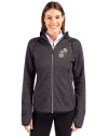 New Orleans Saints Historic Cutter & Buck Mainsail Full Zip Hooded Womens Jacket Charcoal Heather Front Thumbnail Image