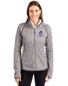 New England Patriots Historic Cutter & Buck Mainsail Full Zip Hooded Womens Jacket Polished Heather Front Thumbnail Image