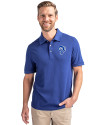 Los Angeles Rams Historic Cutter & Buck Advantage Eco Tri-Blend Pique Mens Big and Tall Polo Tour Blue Front Thumbnail Image