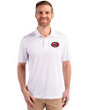 San Francisco 49ers Historic Cutter & Buck Prospect Eco Textured Stretch Recycled Mens Big & Tall Polo White Front Thumbnail Image