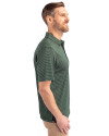 New York Jets Historic Cutter & Buck Forge Pencil Stripe Stretch Mens Big and Tall Polo Hunter Green Side Thumbnail Image