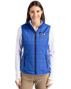 Seattle Seahawks Historic Cutter & Buck Rainier PrimaLoft® Womens Eco Insulated Full Zip Puffer Vest Royal Front Thumbnail Image