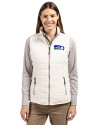 View image 1: Seattle Seahawks Historic Cutter & Buck Rainier Recycled Insulated Puffer Womens Full Zip Vest Coconut Front