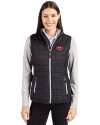 San Francisco 49ers Historic Cutter & Buck Rainier PrimaLoft® Womens Eco Insulated Full Zip Puffer Vest Black Front Thumbnail Image