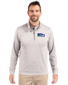 Seattle Seahawks Historic Cutter & Buck Stealth Heathered Mens Big and Tall  Quarter Zip Pullover Polished Medium Gray Front Thumbnail Image