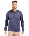 Los Angeles Chargers Historic Cutter & Buck Stealth Heathered Mens Big and Tall  Quarter Zip Pullover Liberty Navy Front Thumbnail Image