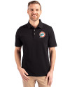 Miami Dolphins Historic Cutter & Buck Advantage Eco Tri-Blend Pique Mens Polo Black Front Thumbnail Image