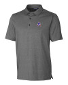 New England Patriots Historic Cutter & Buck Forge Heathered Stretch Mens Polo Charcoal Heather Mannequin Thumbnail Image