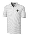 Las Vegas Raiders Historic Cutter & Buck Forge Pencil Stripe Stretch Mens Polo White Mannequin Thumbnail Image