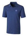 Los Angeles Rams Historic Cutter & Buck Forge Pencil Stripe Stretch Mens Polo Tour Blue Mannequin Thumbnail Image