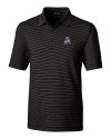 New England Patriots Historic Cutter & Buck Forge Pencil Stripe Stretch Mens Polo Black Mannequin Thumbnail Image