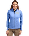 New York Giants Cutter & Buck Adapt Eco Knit Heather Recycled Womens Full Zip Tour Blue Heather Front Thumbnail Image