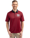 New York Giants Cutter & Buck Virtue Eco Pique Micro Stripe Recycled Mens Polo Red/Navy Blue Front Thumbnail Image