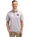 New York Giants Cutter & Buck Virtue Recycled Micro Stripe Featherlight Pique Mens Polo Polished/White Front Thumbnail Image