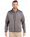 Detroit Lions Historic Cutter & Buck Cascade Eco Fleece Mens Full Zip Jacket Elemental Grey/Black Front Thumbnail Image