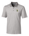 Green Bay Packers Historic Cutter & Buck Forge Tonal Stripe Stretch Mens Polo Polished Medium Gray Mannequin Thumbnail Image