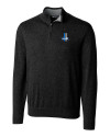 Detroit Lions Historic Cutter & Buck Lakemont Tri-Blend Mens Big and Tall Quarter Zip Pullover Sweater Black Mannequin Thumbnail Image