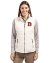 Denver Broncos Historic Cutter & Buck Rainier PrimaLoft® Womens Eco Insulated Full Zip Puffer Vest Coconut Front Thumbnail Image