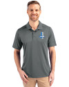 Detroit Lions Historic Cutter & Buck Prospect Eco Textured Stretch Recycled Mens Big & Tall Polo Elemental Grey Front Thumbnail Image