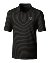 Indianapolis Colts Historic Cutter & Buck Forge Pencil Stripe Stretch Mens Polo Black Mannequin Thumbnail Image