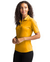 Green Bay Packers Historic Cutter & Buck Virtue Eco Pique Recycled Womens Polo College Gold Side Thumbnail Image