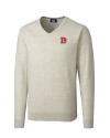 Denver Broncos Historic Cutter & Buck Lakemont Tri-Blend Mens V-Neck Pullover Sweater Oatmeal Heather Mannequin Thumbnail Image
